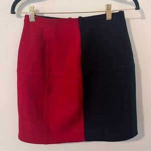 Armani Jeans Vintage Wool Mini Skirt Color Block Red Blue Green Zip Size 4